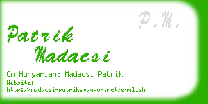 patrik madacsi business card